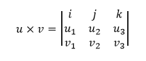 Determinant u × v