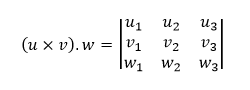 Determinant (u × v).w