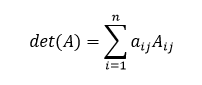 Determinant n-teho stupňa s algebrickym doplnkom