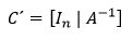 C´ = [ I_n  | A^(-1) ]